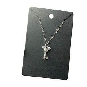 Mouse key silver necklace